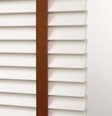 Solid and Decorative Tapes Faux Wood Blinds