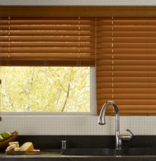 Two-On-One Faux Wood Blinds for Windows